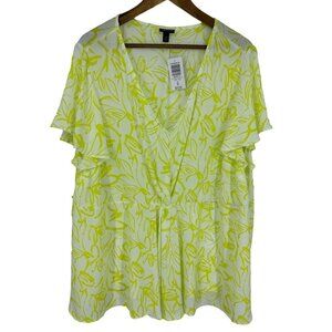 Torrid Georgette Twist Surplice Flutter Sleeve Blouse Size 4X